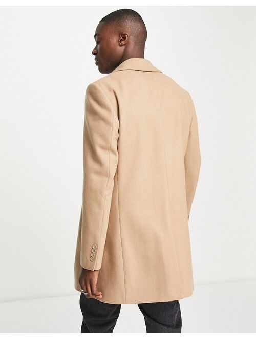 French Connection collar coat in camel