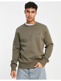 crew neck sweatshirt in khaki