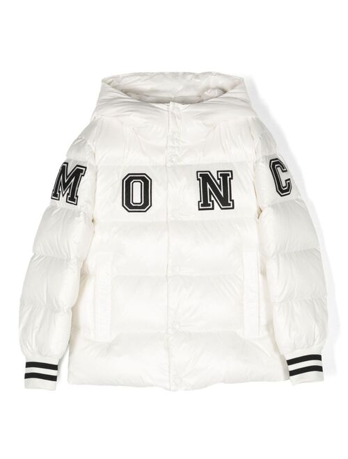 Moncler Enfant logo-lettering down jacket