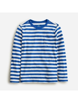 Kids' long-sleeve pocket T-shirt in stripe