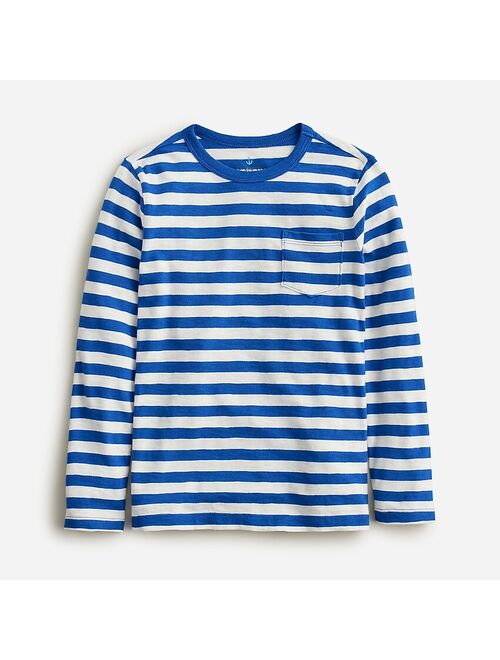 J.Crew Kids' long-sleeve pocket T-shirt in stripe