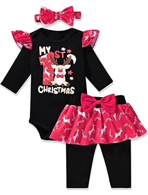 Aalizzwell Infant Baby Girls Christmas Outfits