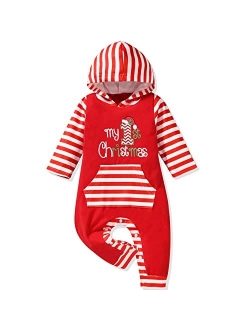 Aalizzwell Newborn Infant Baby Boys Girls Christmas Hooded Romper