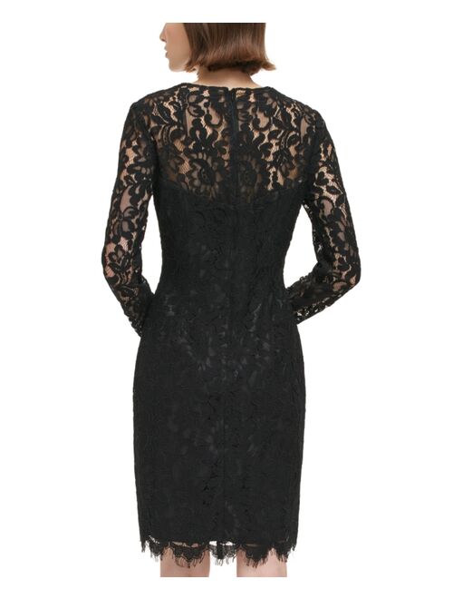 ELIZA J Women's Sweetheart-Neck Floral-Lace Sheath Dress