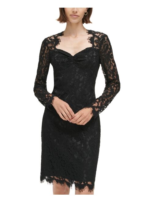 ELIZA J Women's Sweetheart-Neck Floral-Lace Sheath Dress