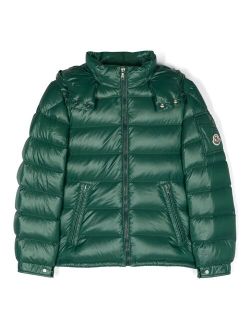 Enfant logo-patch hooded padded jacket