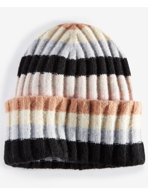 ON 34TH Women's Striped Wide-Ribbed Beanie, Created for Macy's