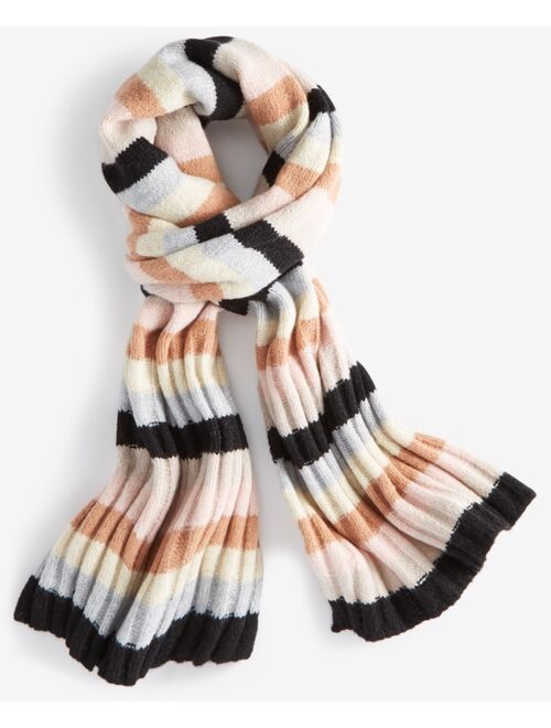 ON 34TH Women's Striped Wide-Ribbed Scarf, Created for Macy's