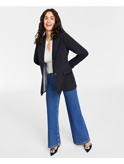 ON 34TH Women's Solid One-Button Boyfriend Blazer, Created for Macy's