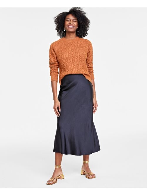 ON 34TH Women's Perfect Cable-Knit Crewneck Sweater, Created for Macy's