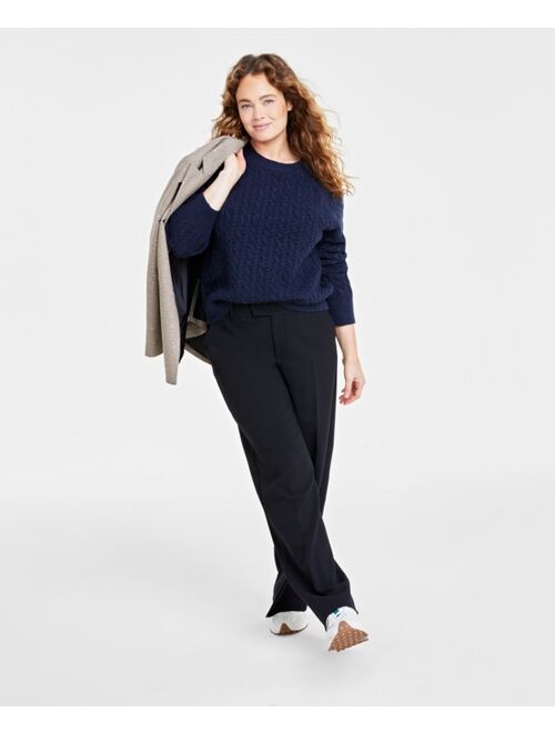 ON 34TH Women's Perfect Cable-Knit Crewneck Sweater, Created for Macy's