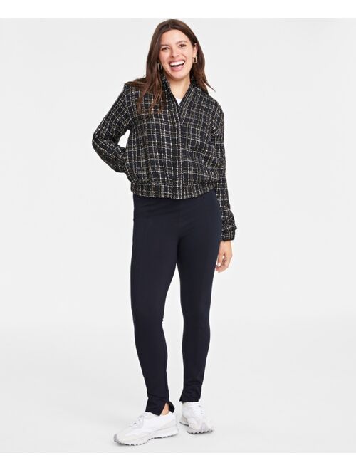 ON 34TH Women's Metallic Tweed Bomber Jacket, Created for Macy's