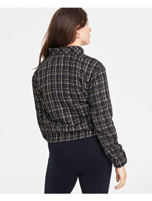 ON 34TH Women's Metallic Tweed Bomber Jacket, Created for Macy's