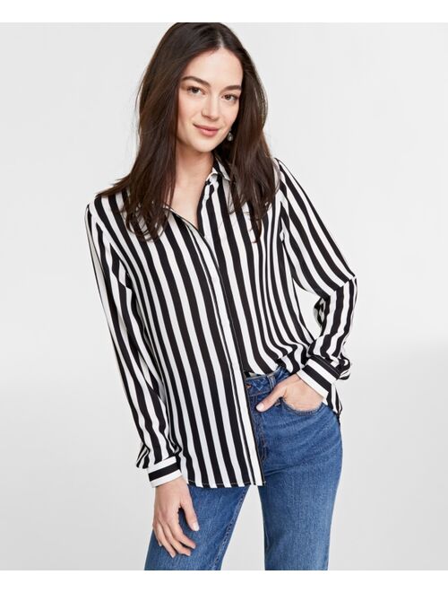 ON 34TH Women's Button-Front Crepe Shirt, Created for Macy's