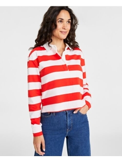 ON 34TH Women's Cotton Long-Sleeve Rugby Shirt, Created for Macy's