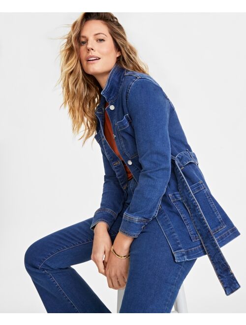 ON 34TH Women's Belted Denim Wrap Jacket, Created for Macy's