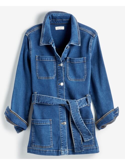 ON 34TH Women's Belted Denim Wrap Jacket, Created for Macy's