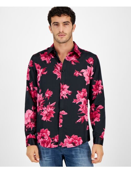 I.N.C. INTERNATIONAL CONCEPTS Men's Bouquet Long Sleeve Button-Front Shirt, Created for Macy's