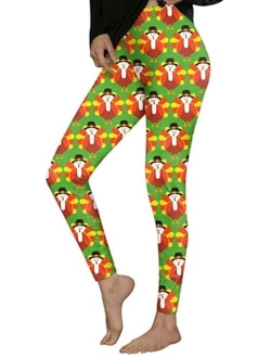 Spadehill Halloween Leggings for Women Funny Graphic Stretchy Pants