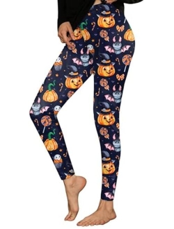 Spadehill Halloween Leggings for Women Funny Graphic Stretchy Pants