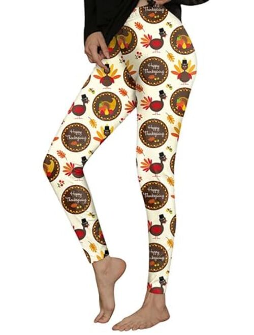 Spadehill Halloween Leggings for Women Funny Graphic Stretchy Pants