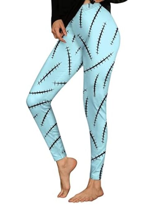 Spadehill Halloween Leggings for Women Funny Graphic Stretchy Pants