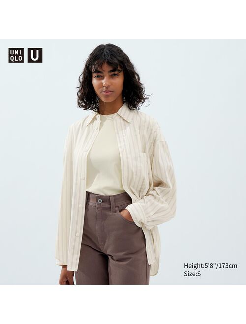 UNIQLO Draped Striped Long-Sleeve Shirt