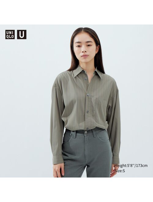 UNIQLO Draped Striped Long-Sleeve Shirt