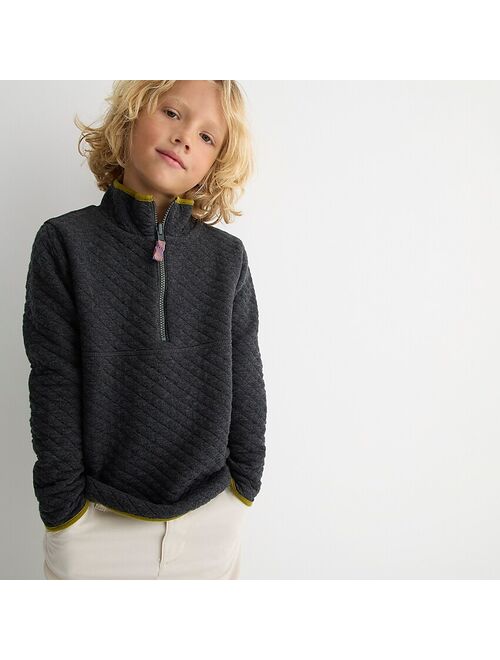 Kids' quilted jersey reversible half-zip sweatshirt