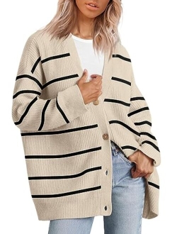 LILLUSORY Women's Cardigan 2023 Open Front Oversized Button Lightweight Sweaters V Neck Loose Cardigans Knit Outwear