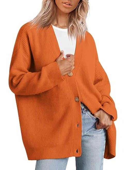 LILLUSORY Women's Cardigan 2023 Open Front Oversized Button Lightweight Sweaters V Neck Loose Cardigans Knit Outwear