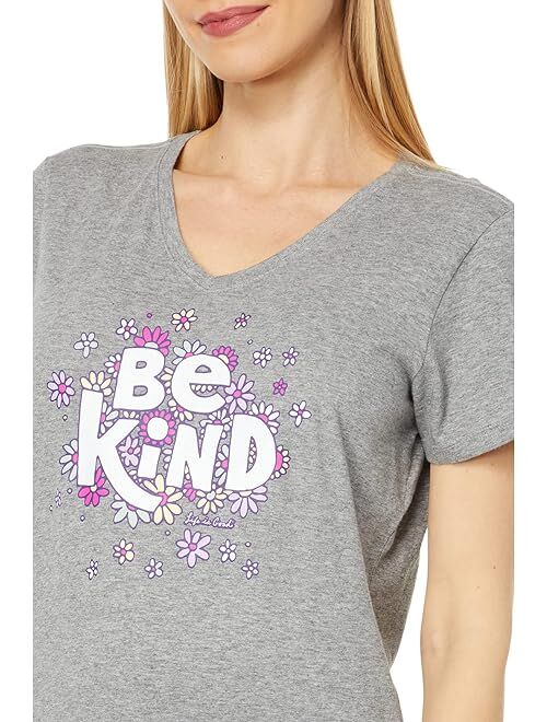 Life is Good Be Kind Flower Lines Short Sleeve Crusher-Lite Vee