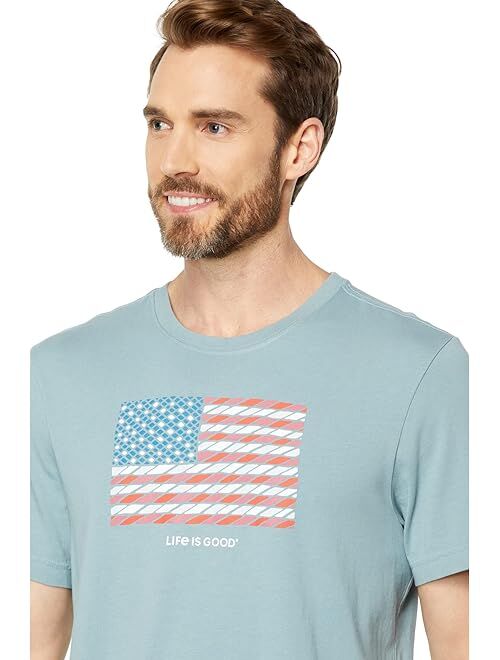 Life is Good Geometric Flag Short Sleeve Crusher Tee