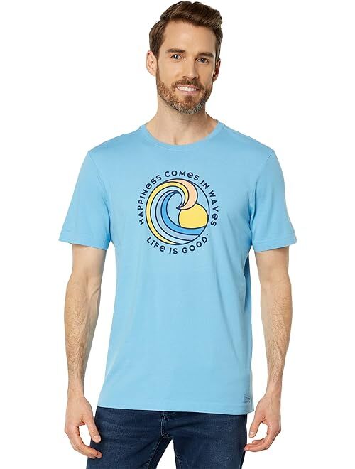 Life is Good Happiness Comes in Waves Spectrum Short Sleeve Crusher-Lite Tee