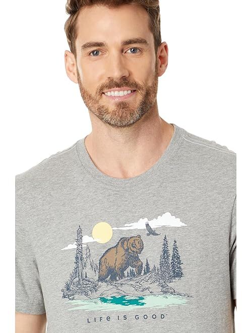 Life is Good Grizzly Bear Forest Short Sleeve Crusher Tee