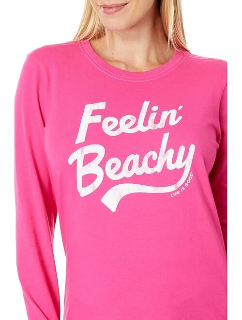 Life is Good Feelin' Beachy Long Sleeve Crusher Tee