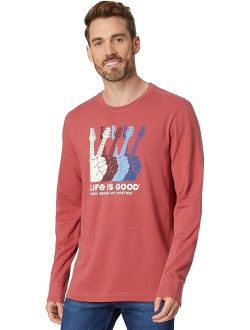 Life is Good Music Peace Guitars Long Sleeve Crusher Tee