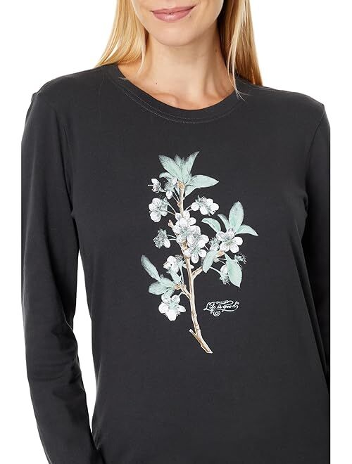 Life is Good Antique Plum Blossom Long Sleeve Crusher Tee