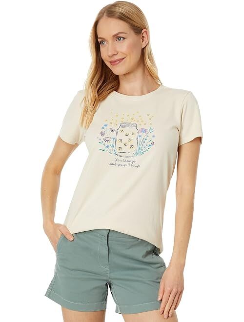 Life is Good Fireflies Flowers Jar Short Sleeve Crusher Tee