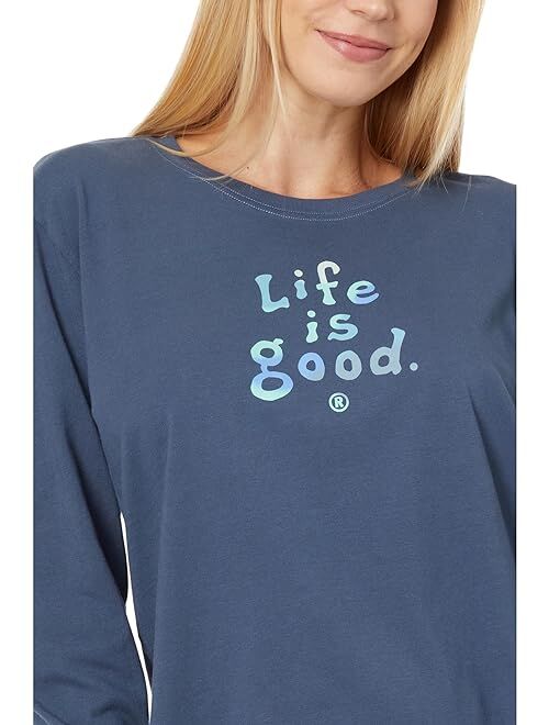 Life is Good Lig Vintage Stacked Airbrush Long Sleeve Boxy Crusher Tee