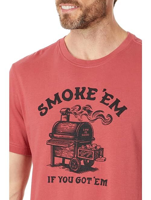 Life is Good Woodcut Smoke 'em Crusher Tee