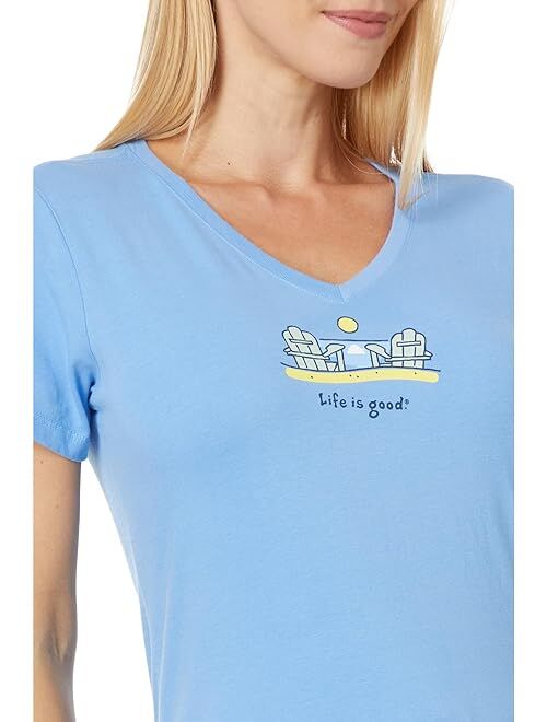 Life is Good Beach Adirondacks Short Sleeve Crusher Vee