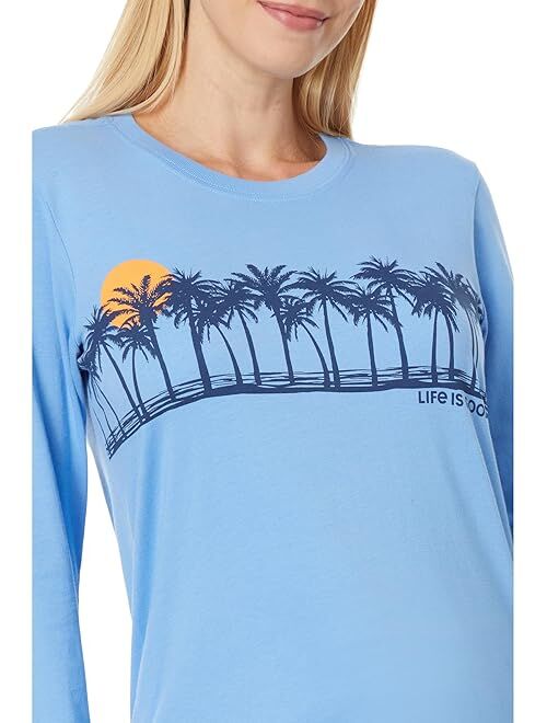 Life is Good Palm Sea Stripe Long Sleeve Crusher Tee