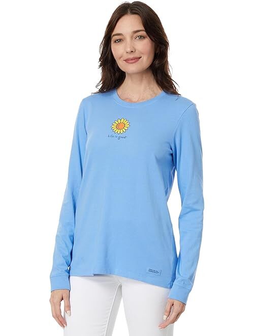 Life is Good Sunflower Long Sleeve Crusher Tee