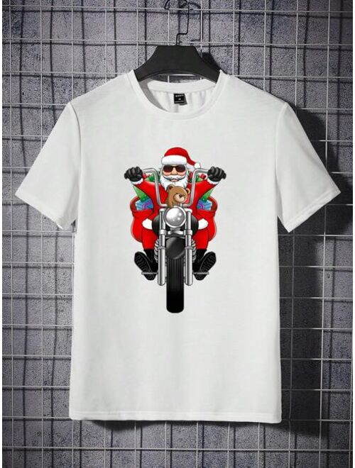 Shein Men Christmas Santa Claus Print Tee