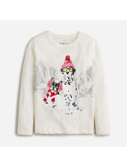 J.Crew Girls' long-sleeve "Ski buds" graphic T-shirt