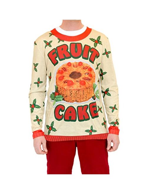 Faux Real Men's 3D Photo-Realistic Ugly Christmas Sweater Long Sleeve T-Shirt