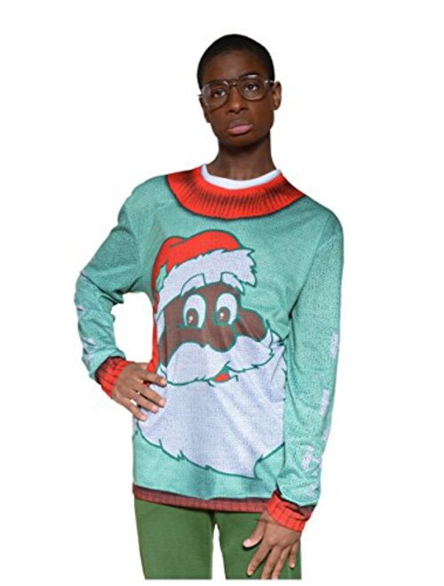 Faux Real Men's 3D Photo-Realistic Ugly Christmas Sweater Long Sleeve T-Shirt