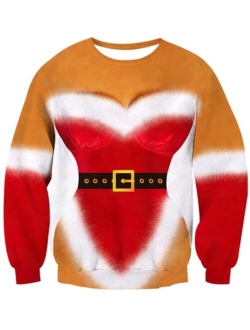 Goodstoworld Mens/Womens Ugliest Christmas Sweatshirt 3D Unique Hilarious Graphic Pullover Shirt S-4XL