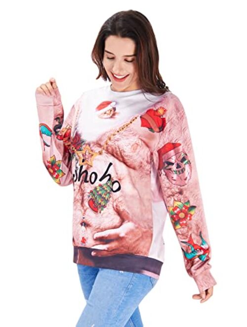 Goodstoworld Mens/Womens Ugliest Christmas Sweatshirt 3D Unique Hilarious Graphic Pullover Shirt S-4XL